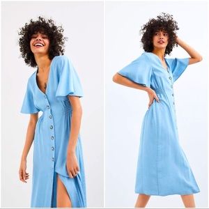Zara Chambray Midi Dress